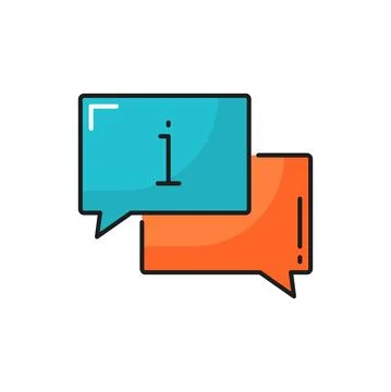 Information chat bubble isolated thin line icon Stock Illustration