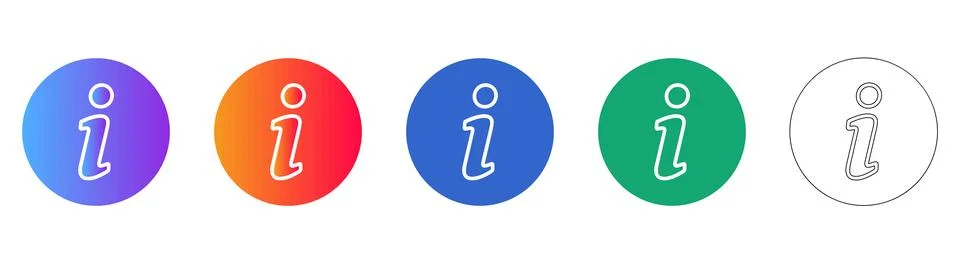 Information Circle Icon Set Stock Illustration