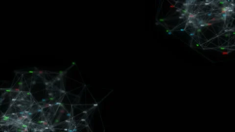 Information clouds. Depth of field. Seamless loop.3d rendered abstract plexus Vídeo Stock 97754323