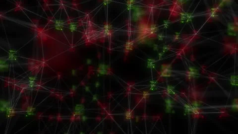 Information cluster. Panning of neural network nodes. Seamless loop. Stock Footage 240463029