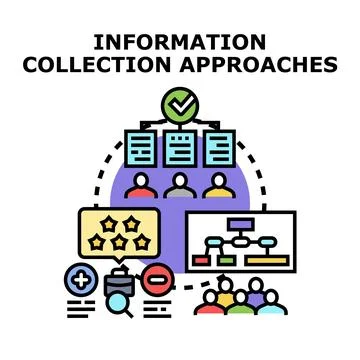 Information collection approaches and data analysis process Stock Illustration
