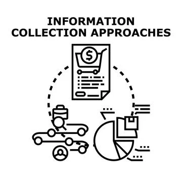 Information collection approaches for business data analysis Illustrazione stock