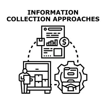 Information collection approaches planning system development Stock Illustration