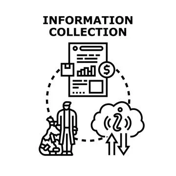 Information collection process and data analysis concept Stock Illustration