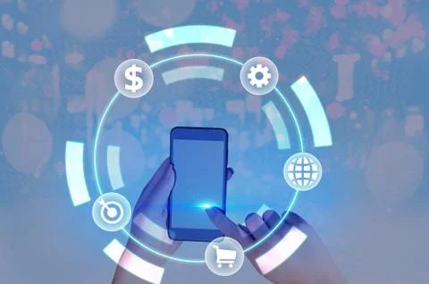 Information Computerization With Infographic Elements And Flat Icons. Latest 库存照片