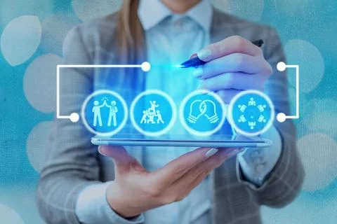 Information Computerization With Infographic Elements And Flat Icons. Latest 库存照片