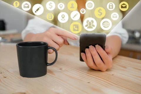 Information Computerization With Infographic Elements And Flat Icons. Latest 库存照片