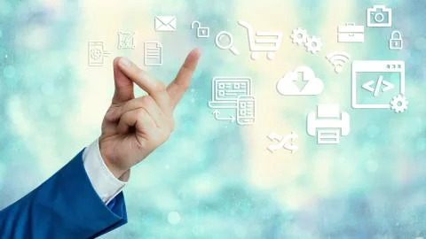 Information Computerization With Infographic Elements And Flat Icons. Latest 库存照片