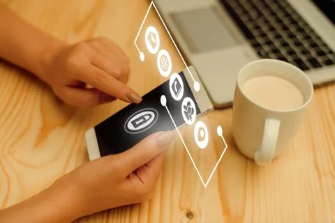 Information Computerization With Infographic Elements And Flat Icons. Latest 库存照片