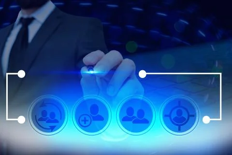 Information Computerization With Infographic Elements And Flat Icons. Latest 스톡 사진