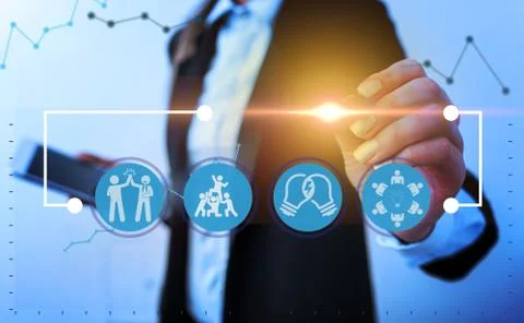 Information Computerization With Infographic Elements And Flat Icons. Latest 写真素材