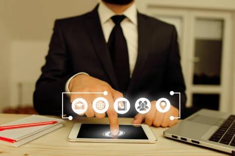 Information Computerization With Infographic Elements And Flat Icons. Latest 库存照片