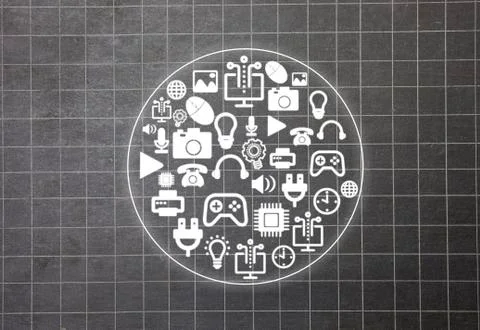 Information Computerization With Infographic Elements And Flat Icons. Latest 库存照片