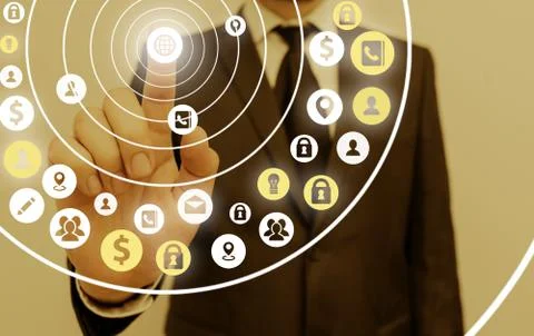 Information Computerization With Infographic Elements And Flat Icons. Latest 库存照片