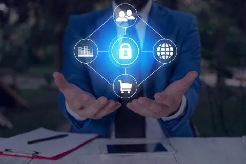 Information Computerization With Infographic Elements And Flat Icons. Latest Foto stock