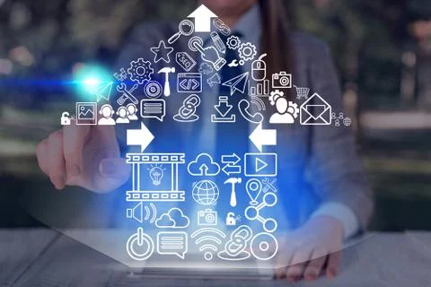 Information Computerization With Infographic Elements And Flat Icons. Latest 库存照片