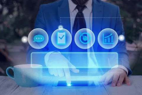 Information Computerization With Infographic Elements And Flat Icons. Latest 库存照片