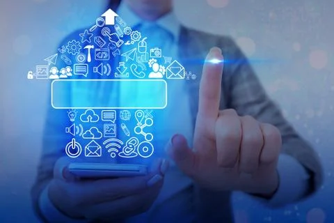 Information Computerization With Infographic Elements And Flat Icons. Latest 写真素材