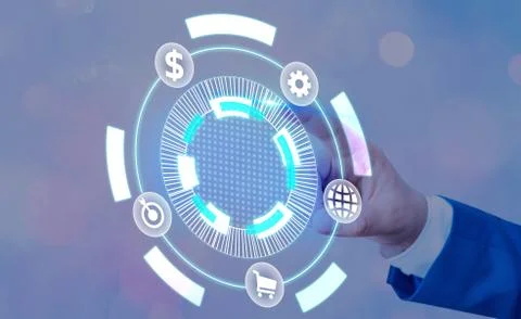 Information Computerization With Infographic Elements And Flat Icons. Latest Foto stock