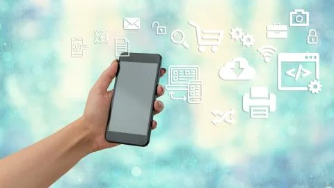 Information Computerization With Infographic Elements And Flat Icons. Latest 库存照片