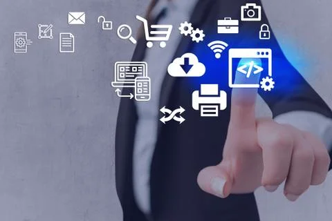 Information Computerization With Infographic Elements And Flat Icons. Latest 库存照片