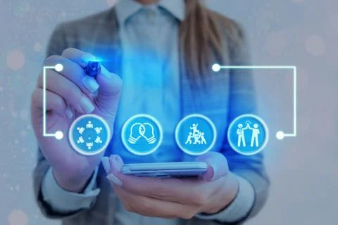 Information Computerization With Infographic Elements And Flat Icons. Latest 写真素材