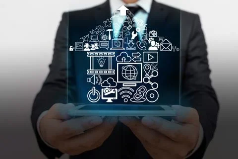 Information Computerization With Infographic Elements And Flat Icons. Latest 库存照片