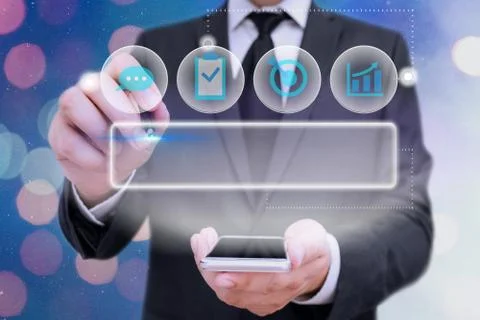 Information Computerization With Infographic Elements And Flat Icons. Latest 库存照片