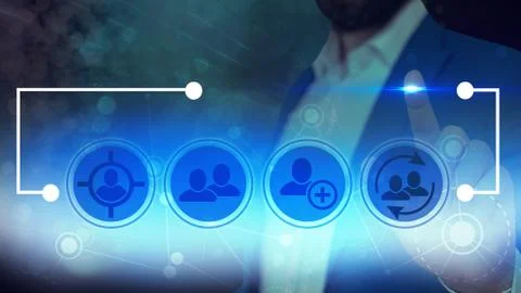 Information Computerization With Infographic Elements And Flat Icons. Latest 스톡 사진