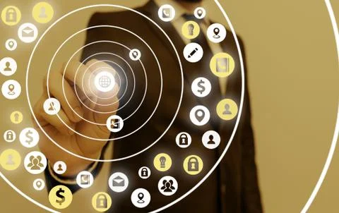 Information Computerization With Infographic Elements And Flat Icons. Latest 库存照片