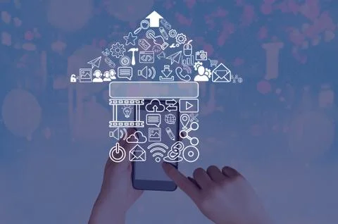 Information Computerization With Infographic Elements And Flat Icons. Latest 写真素材