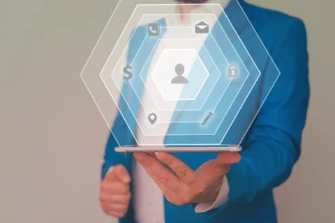 Information Computerization With Infographic Elements And Flat Icons. Latest Foto stock