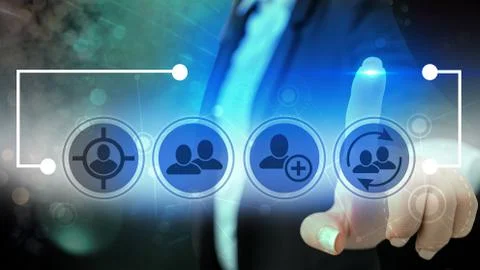 Information Computerization With Infographic Elements And Flat Icons. Latest 写真素材