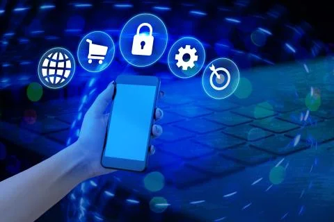 Information Computerization With Infographic Elements And Flat Icons. Latest 库存照片