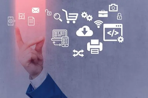 Information Computerization With Infographic Elements And Flat Icons. Latest 库存照片