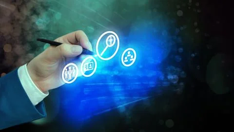 Information Computerization With Infographic Elements And Flat Icons. Latest 库存照片