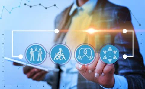 Information Computerization With Infographic Elements And Flat Icons. Latest 库存照片