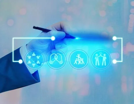 Information Computerization With Infographic Elements And Flat Icons. Latest 스톡 사진
