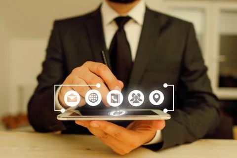 Information Computerization With Infographic Elements And Flat Icons. Latest 库存照片