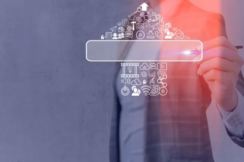 Information Computerization With Infographic Elements And Flat Icons. Latest Foto stock