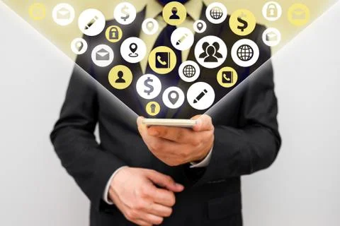 Information Computerization With Infographic Elements And Flat Icons. Latest 库存照片