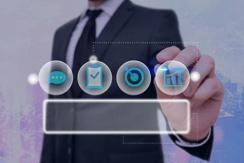 Information Computerization With Infographic Elements And Flat Icons. Latest 库存照片