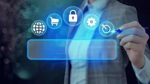 Information Computerization With Infographic Elements And Flat Icons. Latest 库存照片