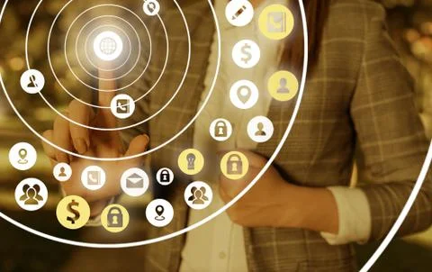 Information Computerization With Infographic Elements And Flat Icons. Latest 库存照片