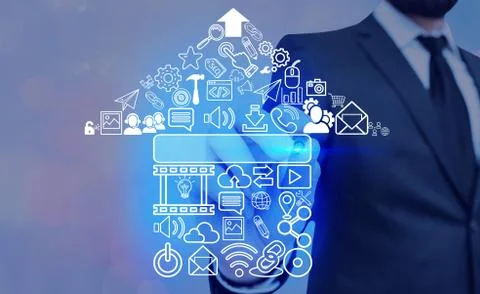 Information Computerization With Infographic Elements And Flat Icons. Latest 库存照片