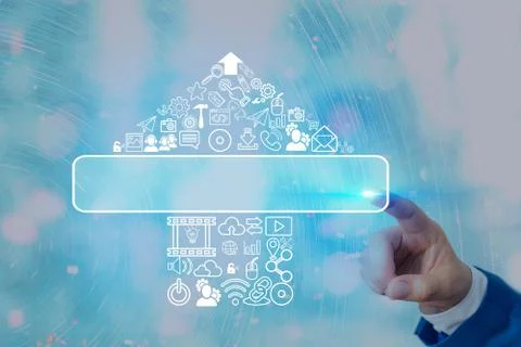 Information Computerization With Infographic Elements And Flat Icons. Latest Foto stock