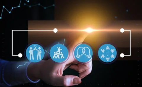 Information Computerization With Infographic Elements And Flat Icons. Latest 库存照片