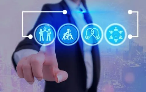 Information Computerization With Infographic Elements And Flat Icons. Latest 스톡 사진