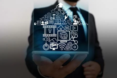 Information Computerization With Infographic Elements And Flat Icons. Latest 库存照片