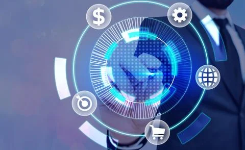 Information Computerization With Infographic Elements And Flat Icons. Latest 库存照片